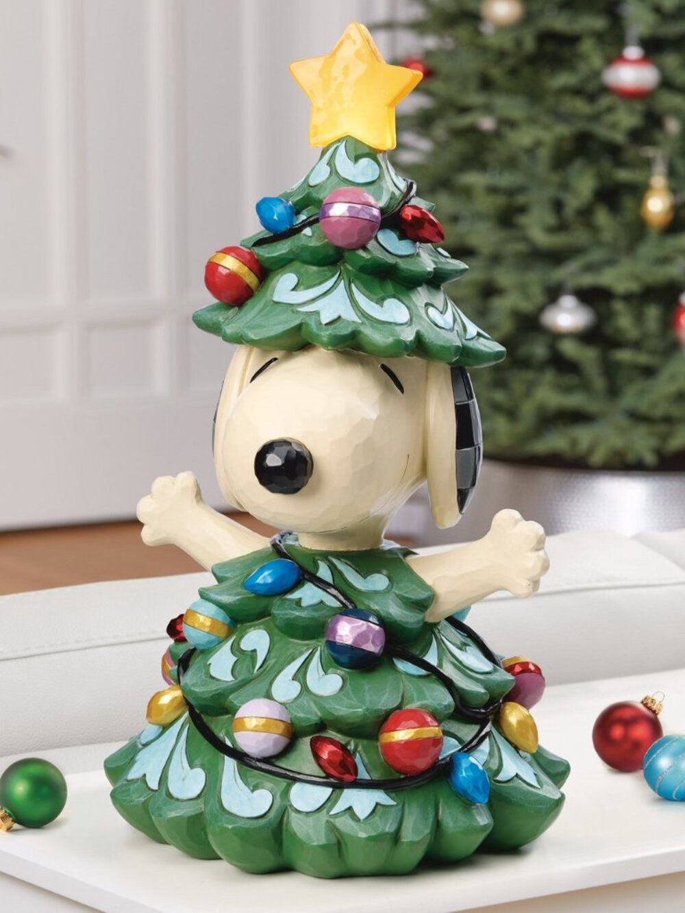 NEW 14.7" Snoopy Christmas Tree Figurine by Jim Shore with LED Star